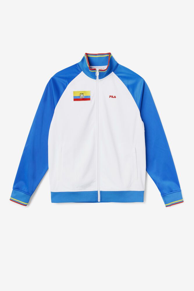 Fila Bunda Damske Ecuador Track Biele/Modre - GNVKX9758